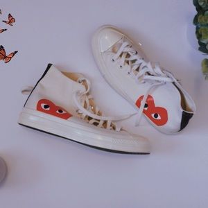 comme des garçon x converse hi tops